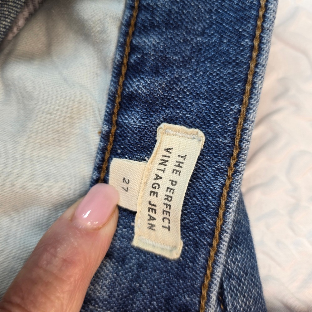 Madewell The Perfect Vintage Jean Medium Wash High Rise Tapered Denim Size 27 - Picture 3 of 9